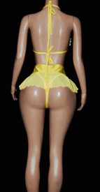 3pc Licra/mesh ruffle sk set 