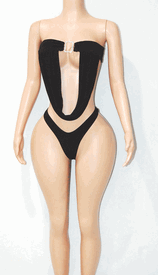 Draped band thong set 