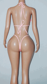 Lace ruffle thong set 