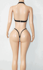 Lace trim thong set 