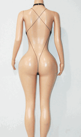 Lace string back monokini w/chocker 