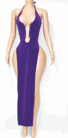 Clear lace up halter gown (jersey fabric)