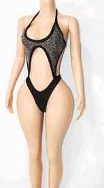 Sequin/licra monokini 