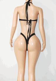 Sequin/licra monokini 