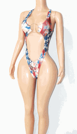 Holiday monokini w/ring 