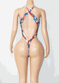 Holiday monokini w/ring 