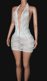 Plunge lace mini 