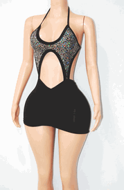 Shirred sequin mini w/ties