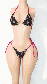 Logo bikini set w/rhinestones