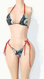 Logo bikini set w/rhinestones