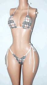 Logo bikini set w/rhinestones