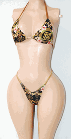 Logo bikini set w/rhinestones 