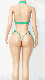 Red green white flag thong set 