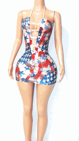 Tie dye flag mini dress