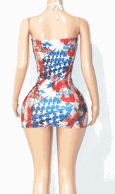 Tie dye flag mini dress