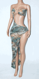 Dye animal print gown