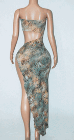 Dye animal print gown