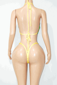 Fringe thong set w/stones