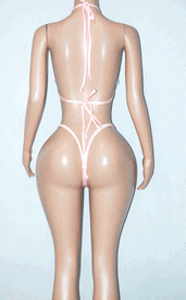 Fringe thong set w/stones