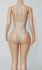 Fringe thong set w/stones