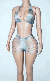 Slahed short et w/ring
