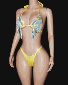 Fringe sequin thong set
