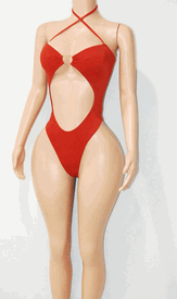 Cut out gold heart monokini