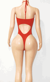 Cut out gold heart monokini