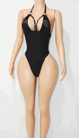 Double ring monokini w/stones