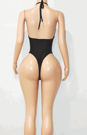 Double ring monokini w/stones