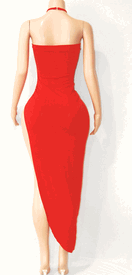 Side slit gown/dangle chocker 