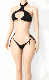 Heyhole  thong set w/ties