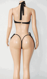 Heyhole  thong set w/ties