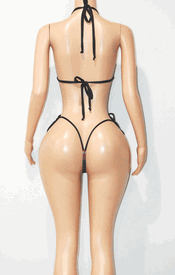 Plaid thong set w/ties
