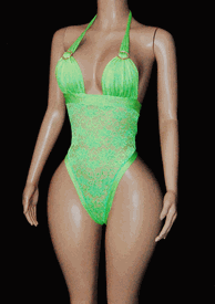 Lace monokini w/buckles