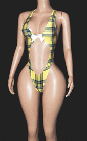 Plaid monokini /ties
