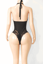 Wide lace trim monokini