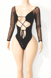 Long sleeve mesh/lycra monokini