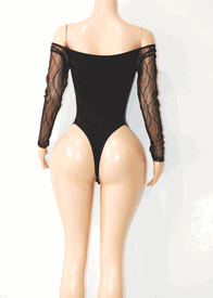 Long sleeve mesh/lycra monokini