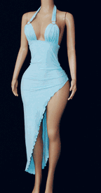 Soft lycra gown w/buckles