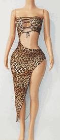 Cut out leopard gown