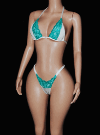 New lace overlay bikini set 