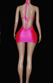 Double rhinestone mini w/ties