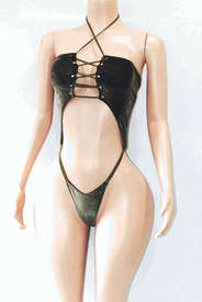 Velvet slingshot monokini w/stones