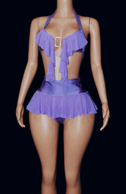  3pc ruffle sk set w/g-string 