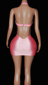 Lace trim shirred front mini 