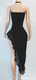 Ruffle gown w/dangle chocker 