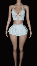 Pleated double ring sk set 