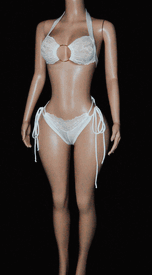 Lace/lycra short set w/ties