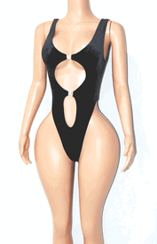 Velvet double rhinestone monokini 
